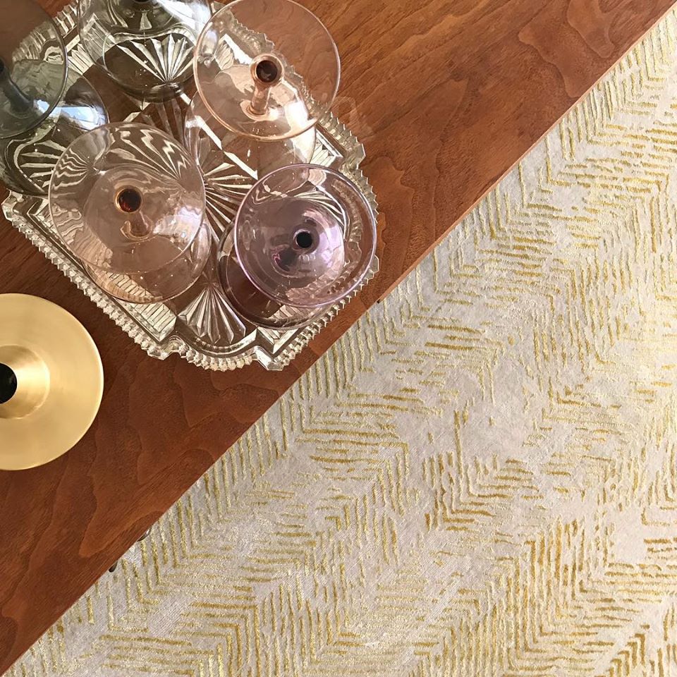 Gold cream rug